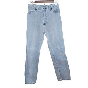 Vintage Wrangler High Waisted Light Wash Denim Jeans Made in USA Womens Size 14